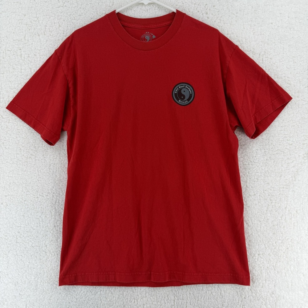 T&C Surf Designs Shirt Mens‎ Large Red Aloha State Hawaii Graphic Tee T-Shirt